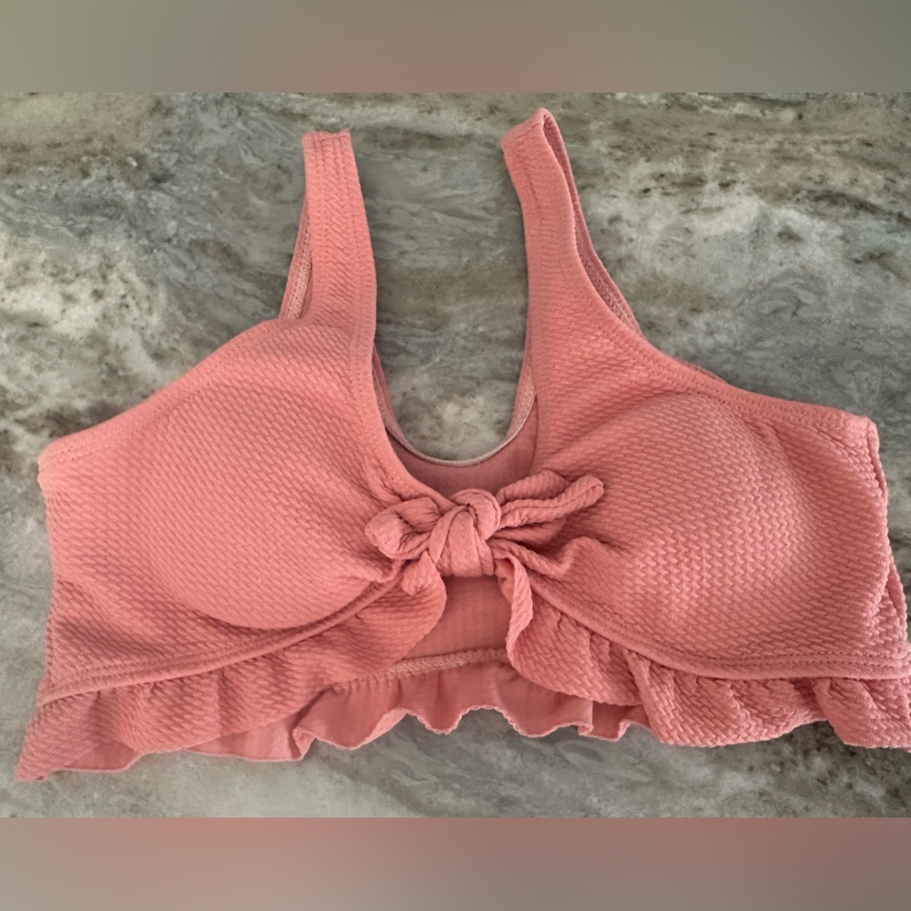 Pink Ruffled Bikini Top